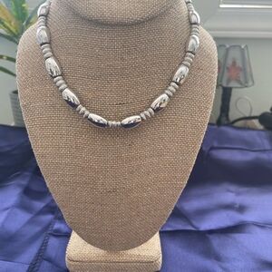Vintage Monet Silver Tone Choker Necklace